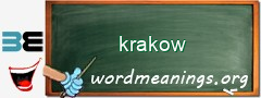 WordMeaning blackboard for krakow